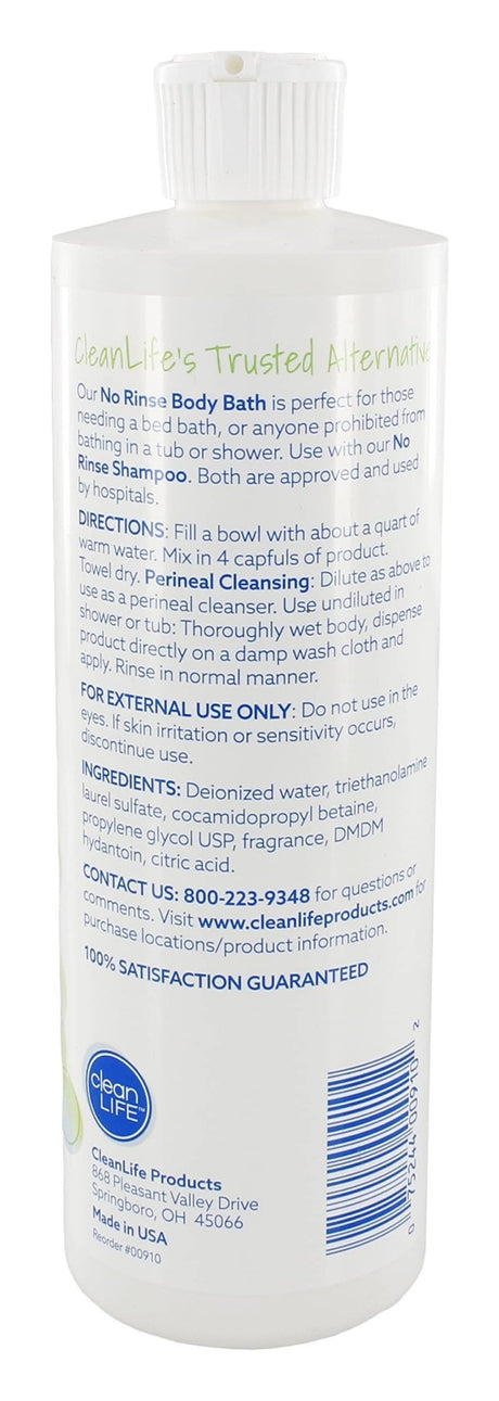 No Rinse No-Rinse Rinse-Free Concentrated Body Wash 16 oz. - 07524400910-Single - LL Medico
