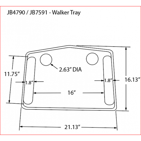 North American Health + Wellness Walker Tray - JB4790GRA - LL Medico