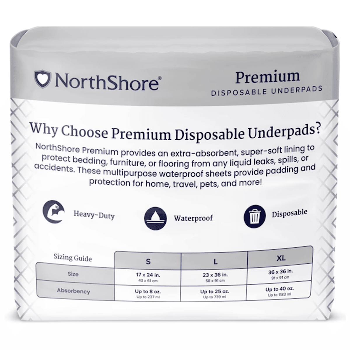 NorthShore Premium Extra - Absorbent Disposable Underpads - NS5025-Pack - LL Medico