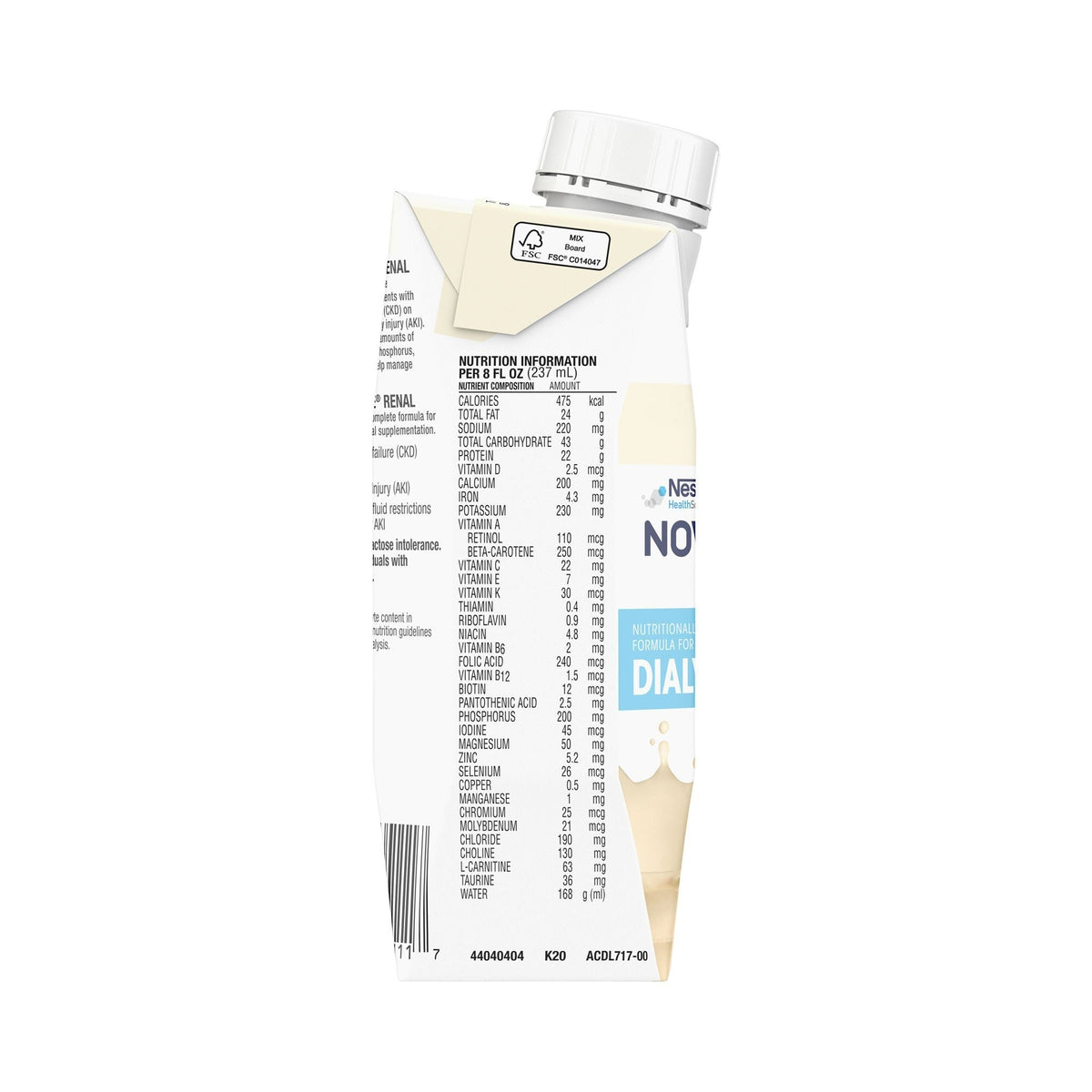 Novasource Renal Nutritional Supplement, Vanilla, 8 oz - 00043900306094-Single - LL Medico