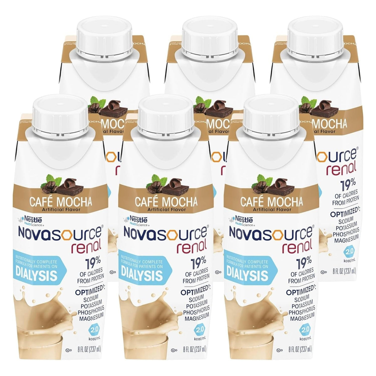 Novasource Renal Oral Supplement, Café Mocha, 8 oz - 00043900185446-Single - LL Medico