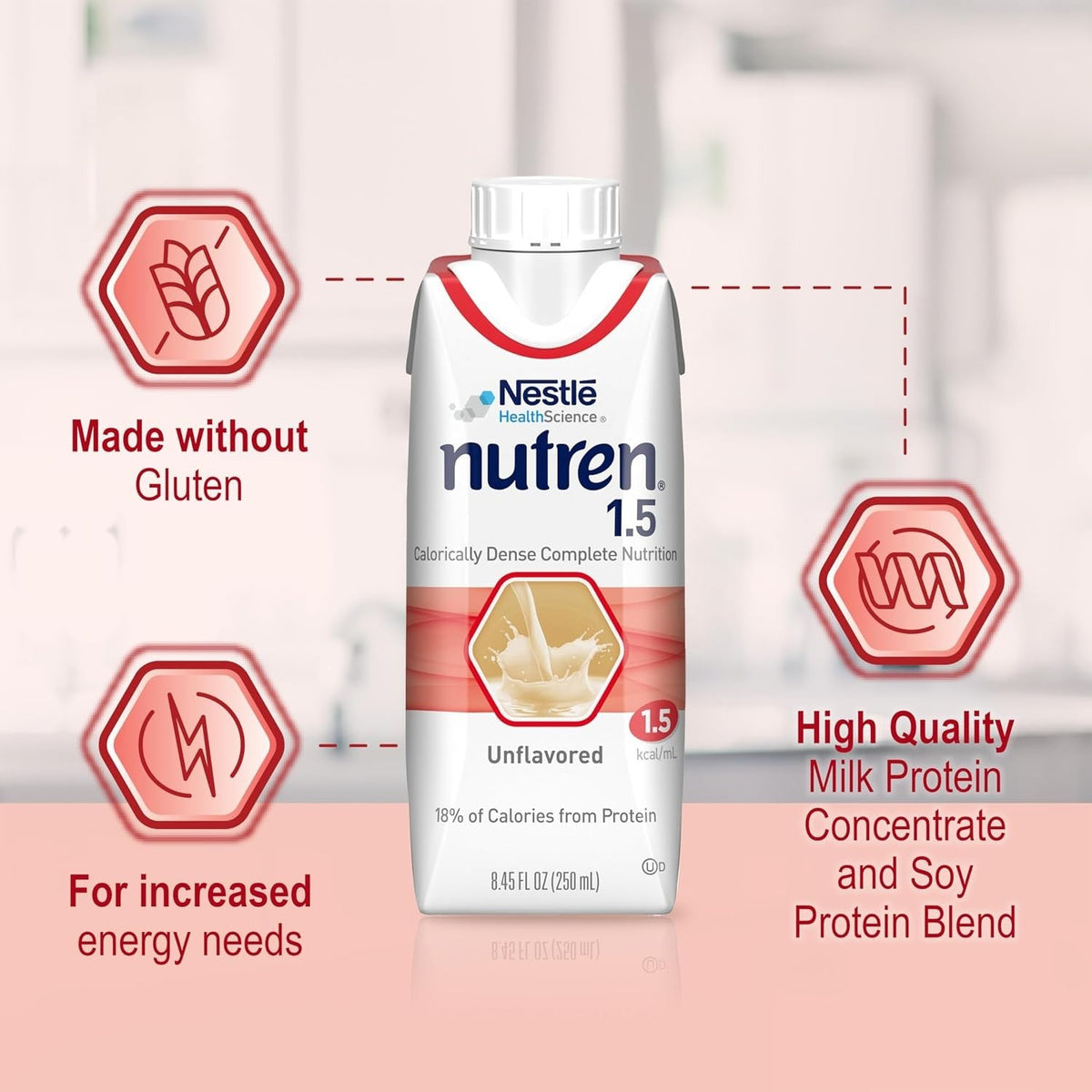 Nutren 1.5 Tube Feeding Formula, Unflavored, 250 mL - 00798716162203-Case - LL Medico