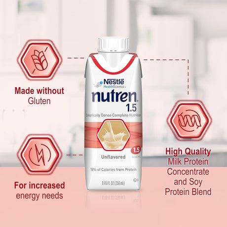 Nutren 1.5 Tube Feeding Formula, Unflavored, 250 mL - 00798716162203-Case - LL Medico