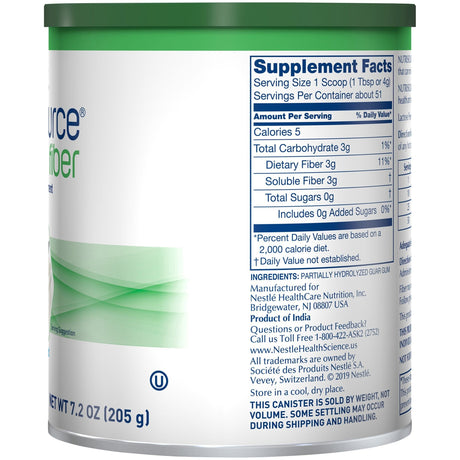 Nutrisource Fiber Supplement Powder, Unflavored, 7.2 oz - 10043900975518-Single - LL Medico
