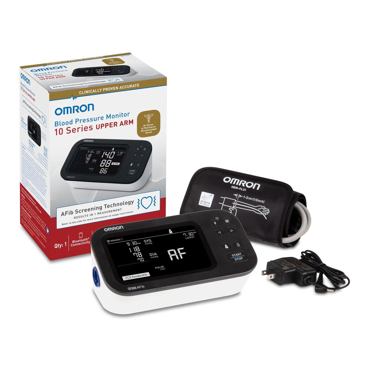 Omron 10 Series Upper Arm Blood Pressure Monitor, Adult Cuff - BP7465-Single - LL Medico