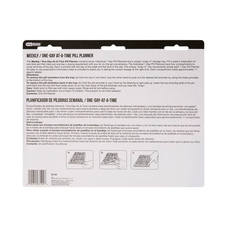 One-Day-At-A-Time Pill Organizer, Medium, 7 Day 4 Dose - 02571567124-Single - LL Medico