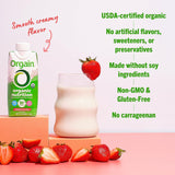 Orgain Organic Nutritional Shake, Strawberries and Cream, 11 oz - 851770003087-Single - LL Medico