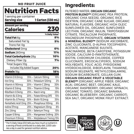 Orgain Organic Vegan Plant Based Nutritional Shake, Vanilla, CS/12 - 851770003223 - LL Medico
