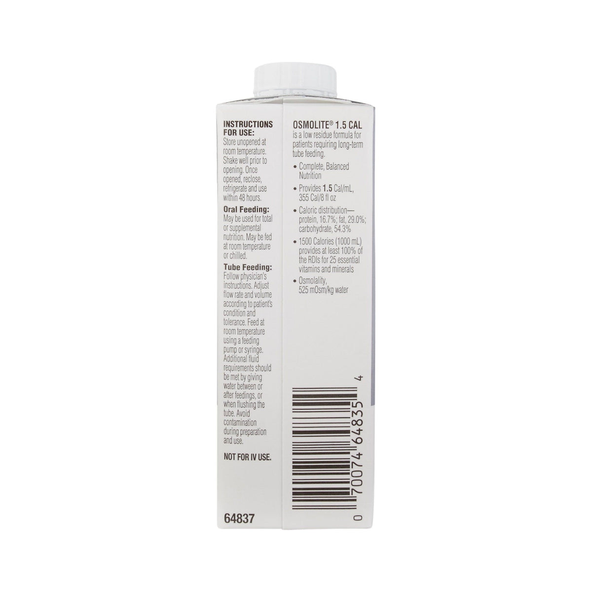 Osmolite 1.5 Cal Tube Feeding Formula, Unflavored, 8 oz - 64837-Case - LL Medico