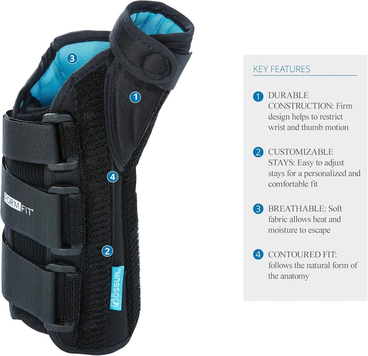 Ossur Formfit Wrist Brace with Thumb Spica - OSS3130-Single - LL Medico