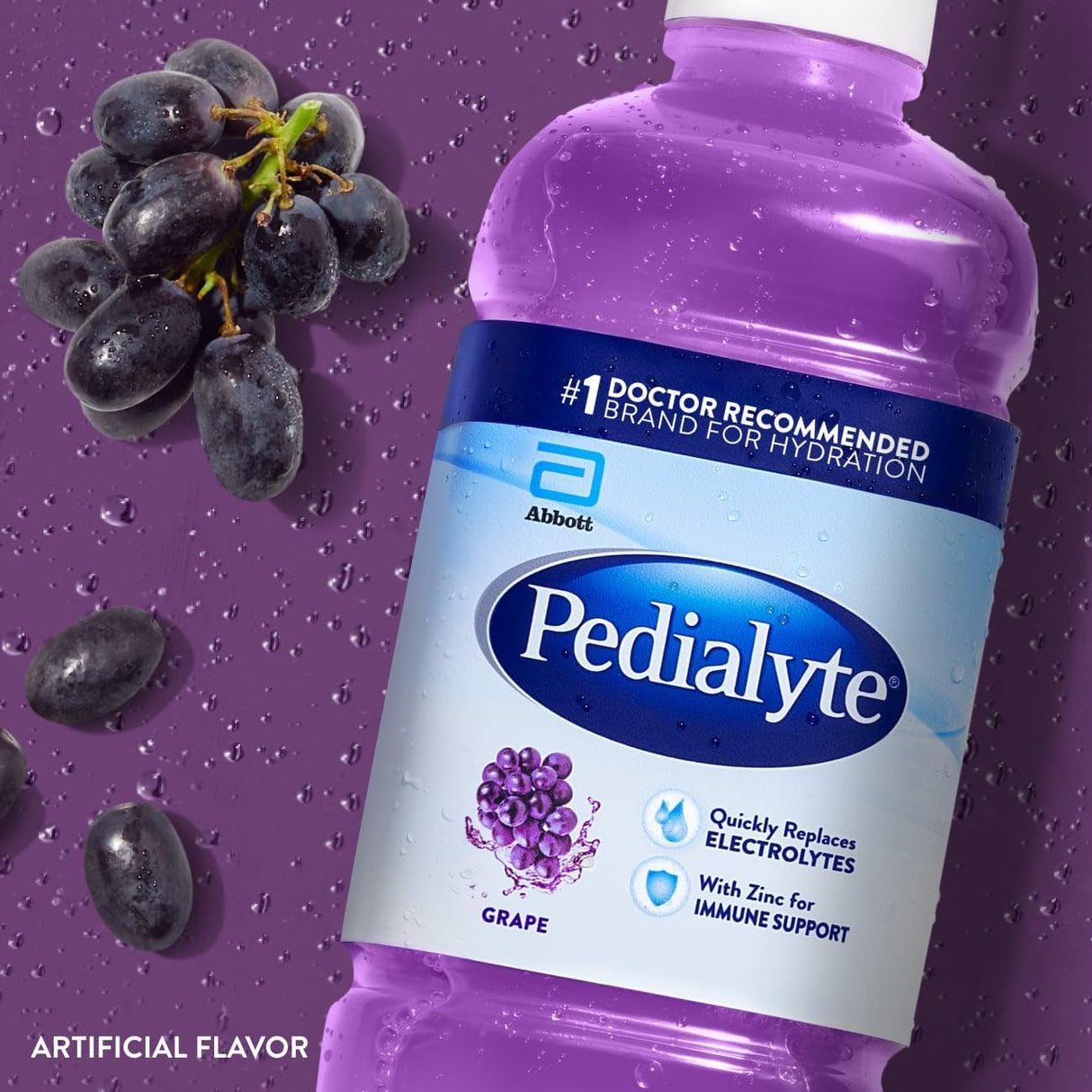 Pedialyte Classic Oral Electrolyte Solution, Grape Flavor, 33.8 oz - 00240-Case - LL Medico