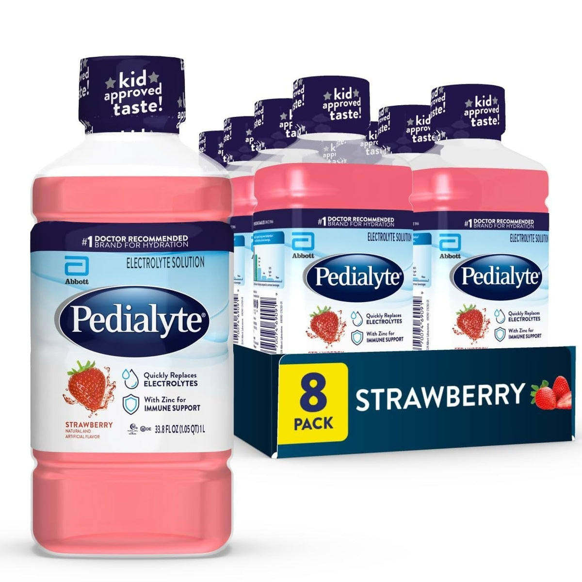 Pedialyte Electrolyte Solution, Strawberry, 33.8 oz - 53983-Single - LL Medico
