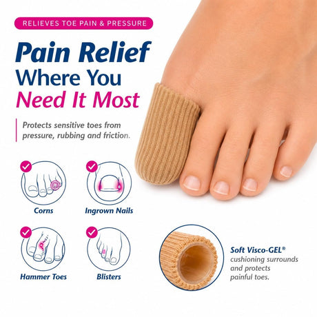 Pedifix Visco-Gel Pull-On Toe Protector - P82-S-Single - LL Medico