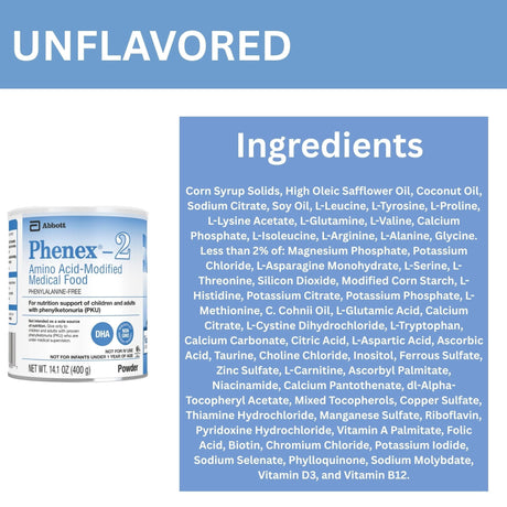 Phenex-2 Amino Acid-Modified Medical Food Powder, Unflavored, 14.1 oz - 67054-Single - LL Medico