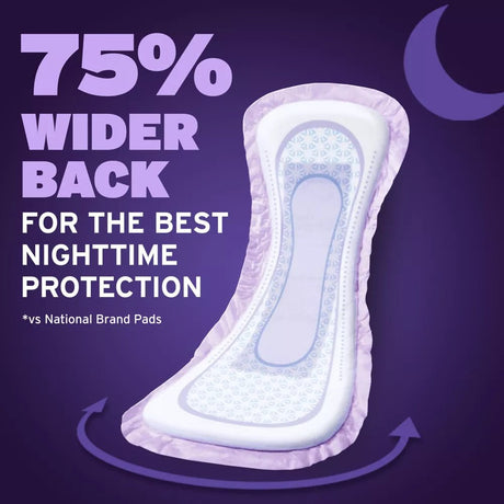 Poise Overnight Incontinence Pads, 8 Drops Extra Coverage, Regular Length - 54943-Pack - LL Medico