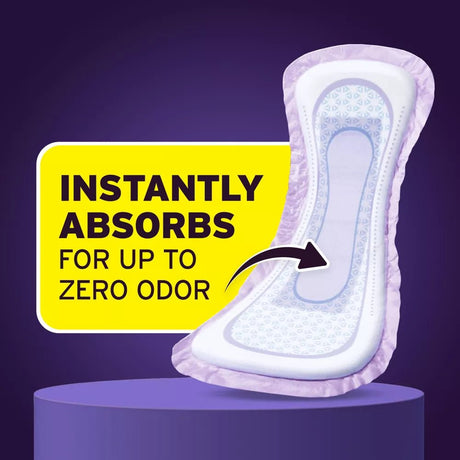 Poise Overnight Incontinence Pads, 8 Drops Extra Coverage, Regular Length - 54943-Pack - LL Medico