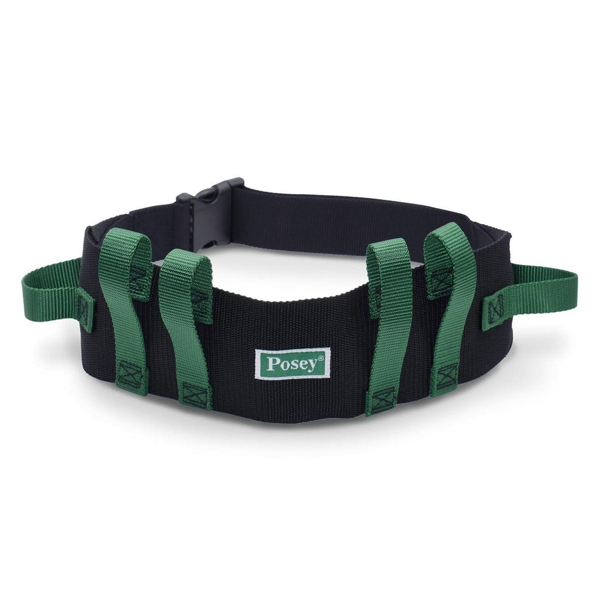 Posey Gait Belt with Handles, Black / Green Nylon, 54" - 6537Q-Single - LL Medico