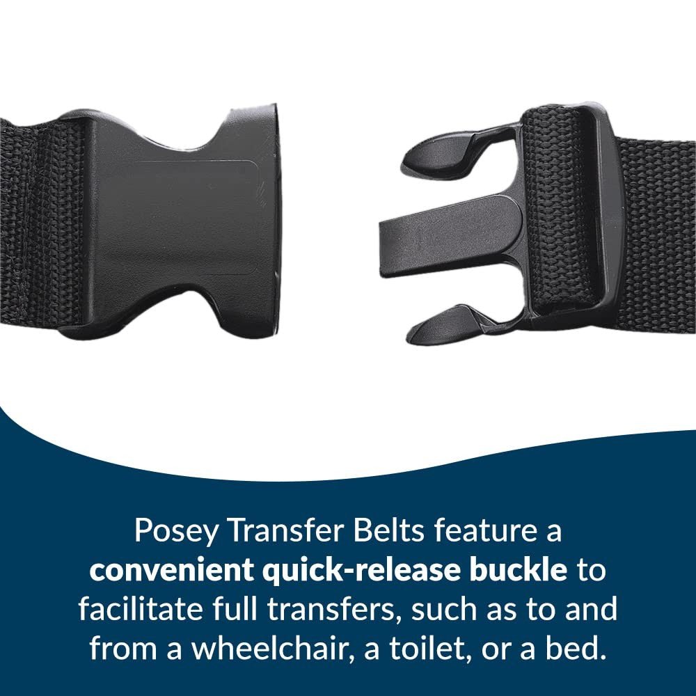 Posey Gait Belt with Handles, Black / Green Nylon, 54" - 6537Q-Single - LL Medico