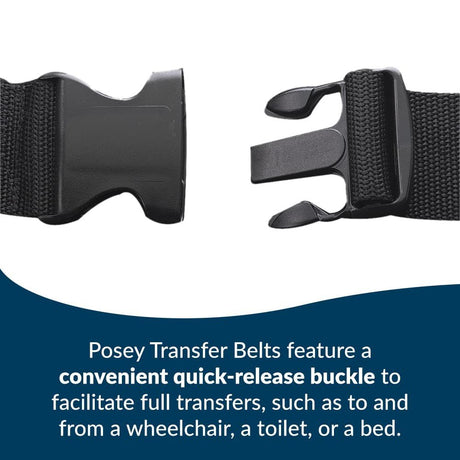 Posey Gait Belt with Handles, Black / Green Nylon, 54" - 6537Q-Single - LL Medico