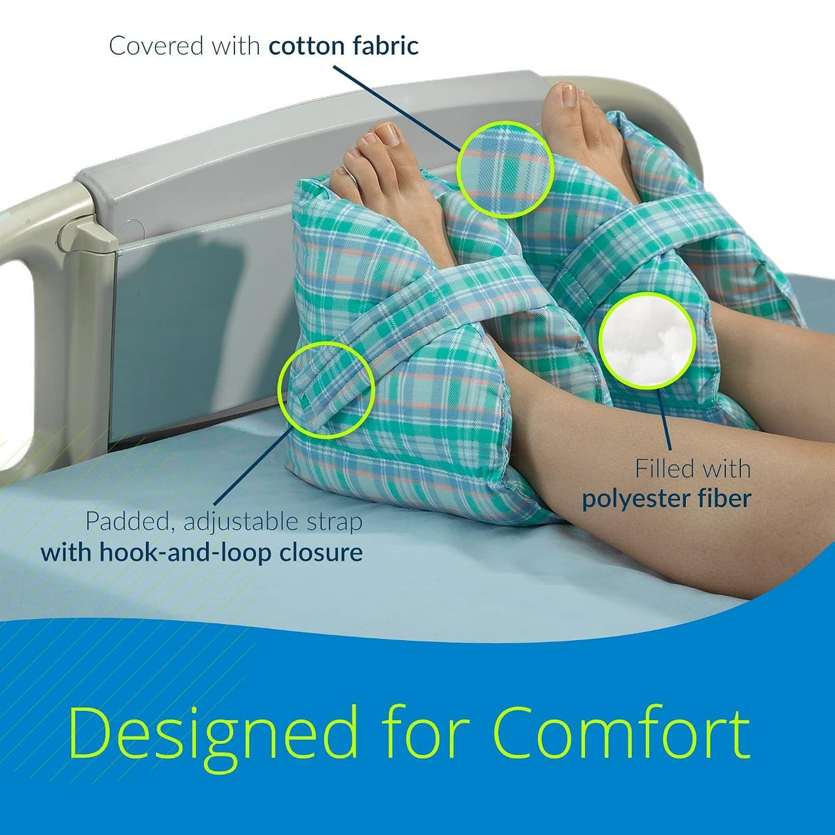 Posey Heel Protection Pillow, Pastel Plaid, Pair - TID6115-Pair - LL Medico