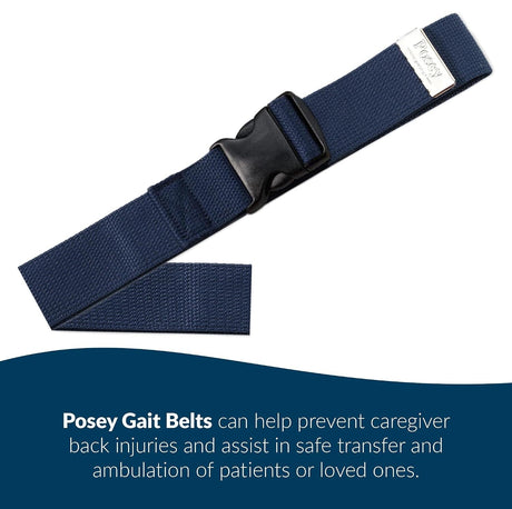 Posey Quick-Release Gait Belt, Navy Blue, 52" - 6528Q-Single - LL Medico
