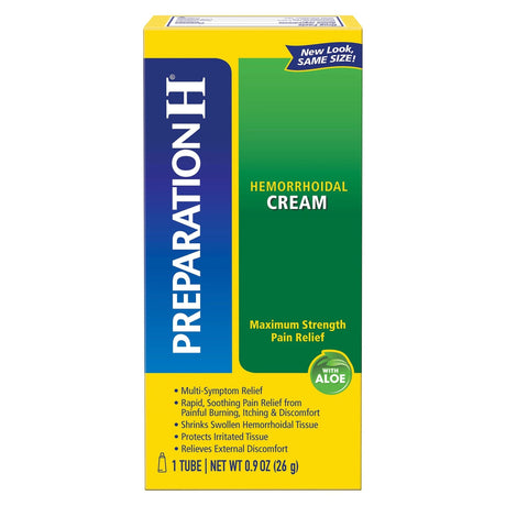 Preparation H Hemorrhoidal Cream with Aloe, 0.9 oz Tube - 00573286893-Single - LL Medico