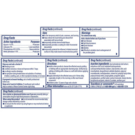 Preparation H Rapid Relief Hemorrhoidal Cream with Lidocaine, 1 oz Tube - 00573284310-Single - LL Medico