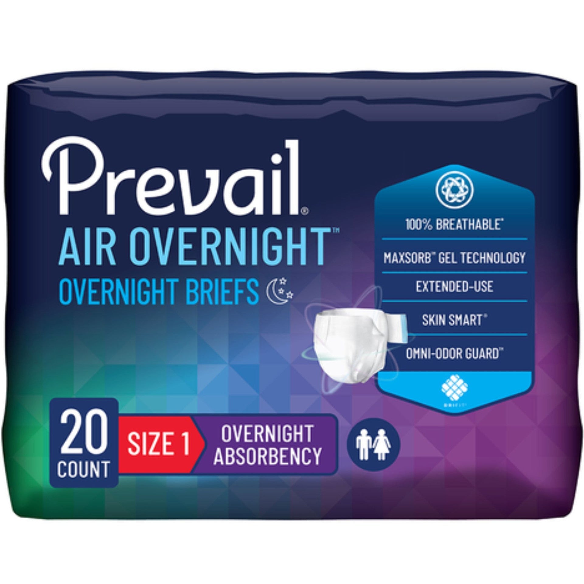 Prevail Air Overnight Adult Briefs | LL Medico
