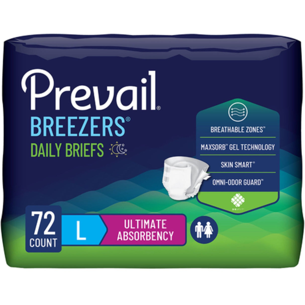 Prevail Breezers Daily Briefs, Ultimate Absorbency - PVB013-Case - LL Medico
