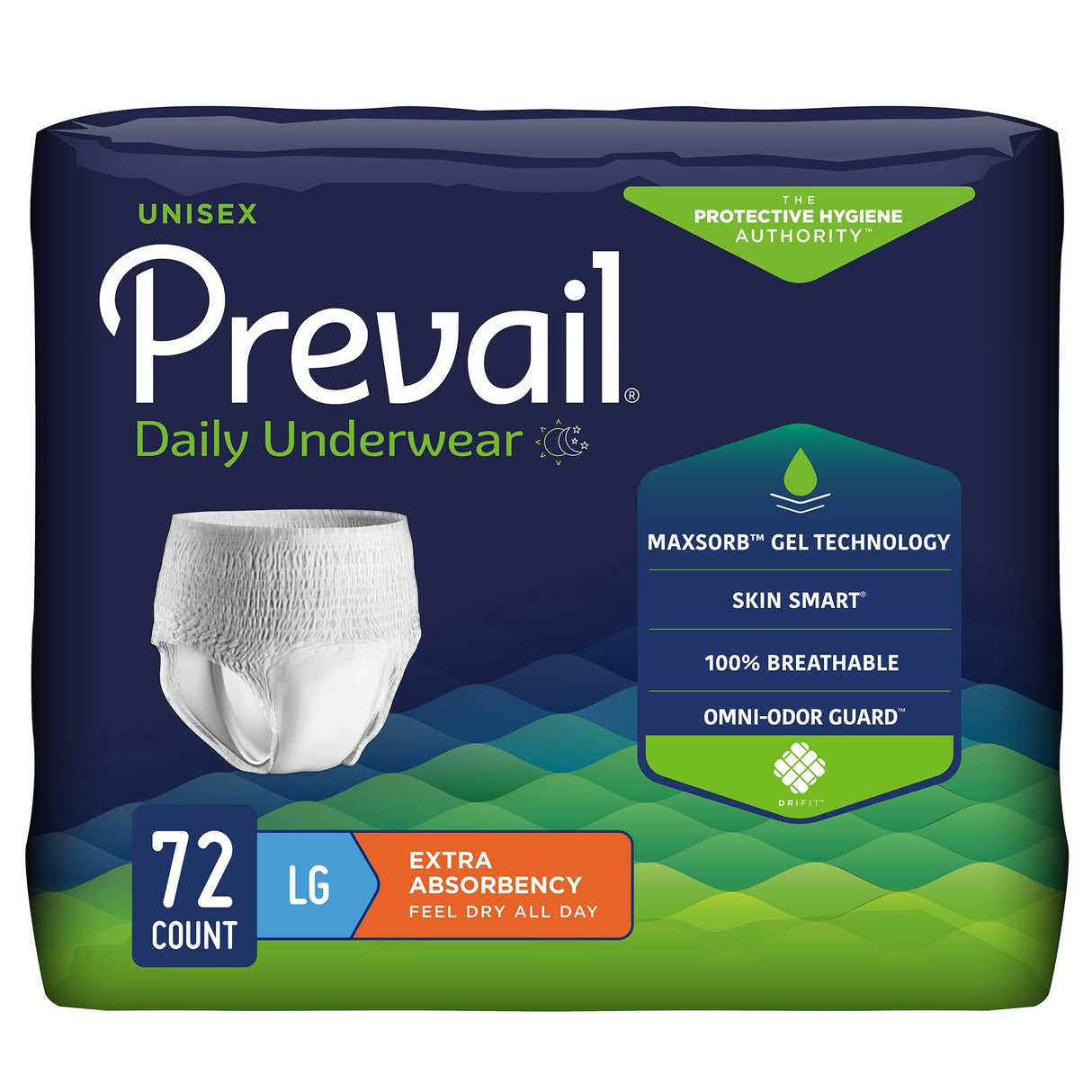 Prevail Daily Underwear, Extra Absorbency - PV513-Case - LL Medico