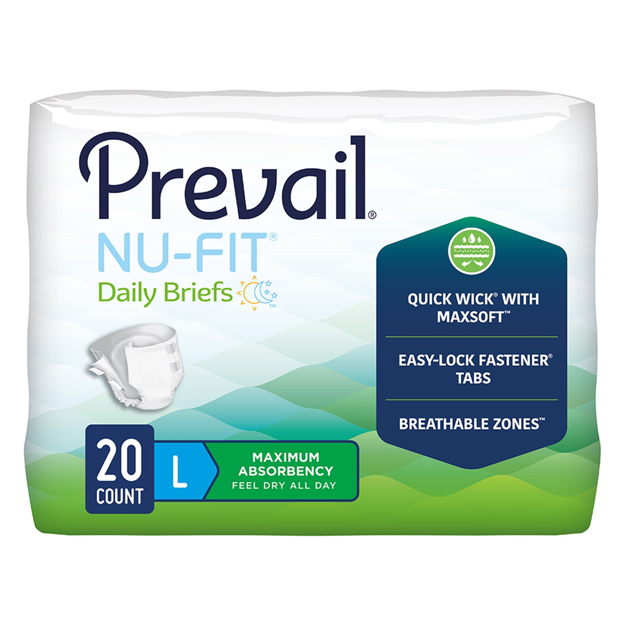 Prevail Nu - Fit Adult Briefs - NU0132-Pack - LL Medico