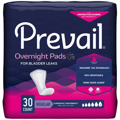 Prevail Overnight Bladder Control Pads - PVX120-Pack - LL Medico