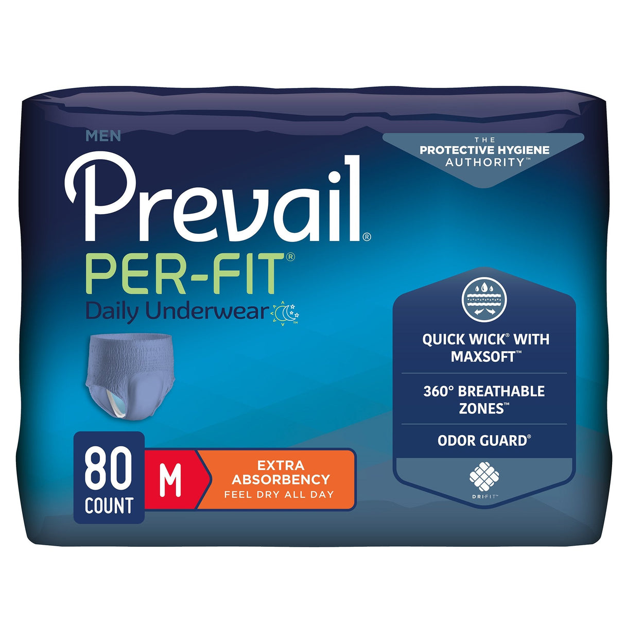 Prevail Per - Fit Men's Pull On Daily Underwear, Extra Absorbency - PFM512-Case - LL Medico
