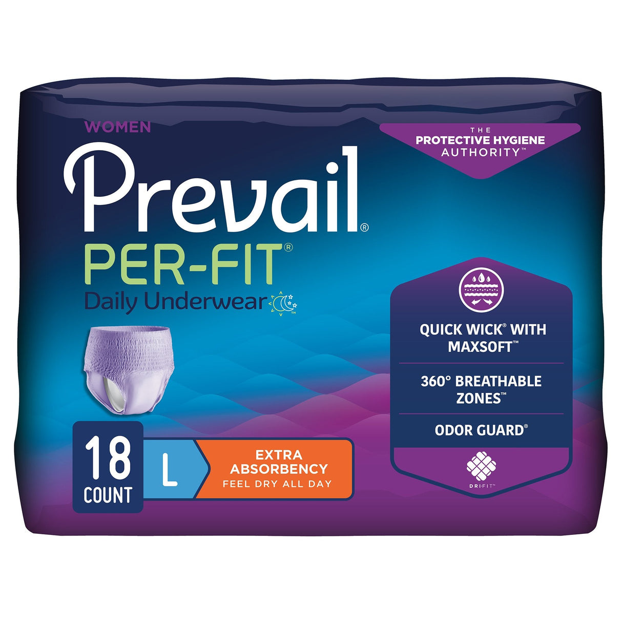 Prevail Per - Fit Women's Pull On Daily Underwear, Extra Absorbency - PFW513-Pack - LL Medico