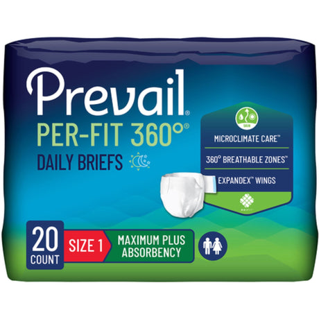 Prevail Per - Fit360 Daily Briefs, Maximum Plus Absorbency - PFNG0122-Pack - LL Medico