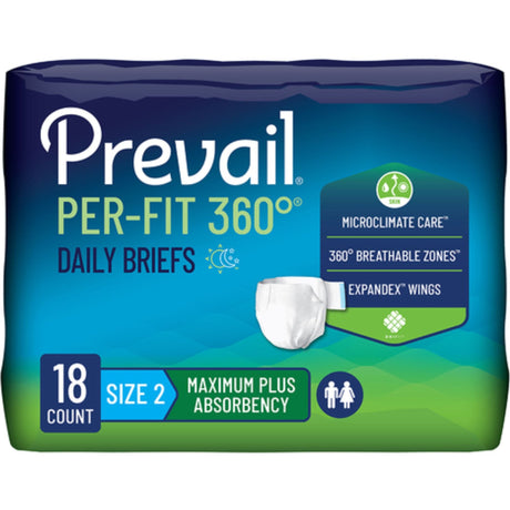 Prevail Per - Fit360 Daily Briefs, Maximum Plus Absorbency - PFNG0131-Pack - LL Medico