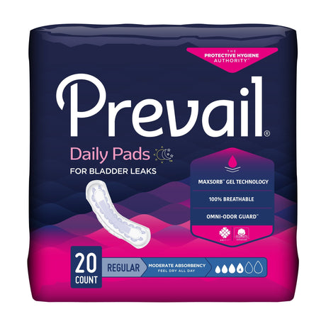 Prevail Women's Daily Bladder Control Pads, Moderate Absorbency - BC012-Pack - LL Medico