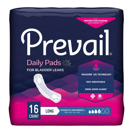 Prevail Women's Daily Bladder Control Pads, Moderate Absorbency - BC013-Pack - LL Medico