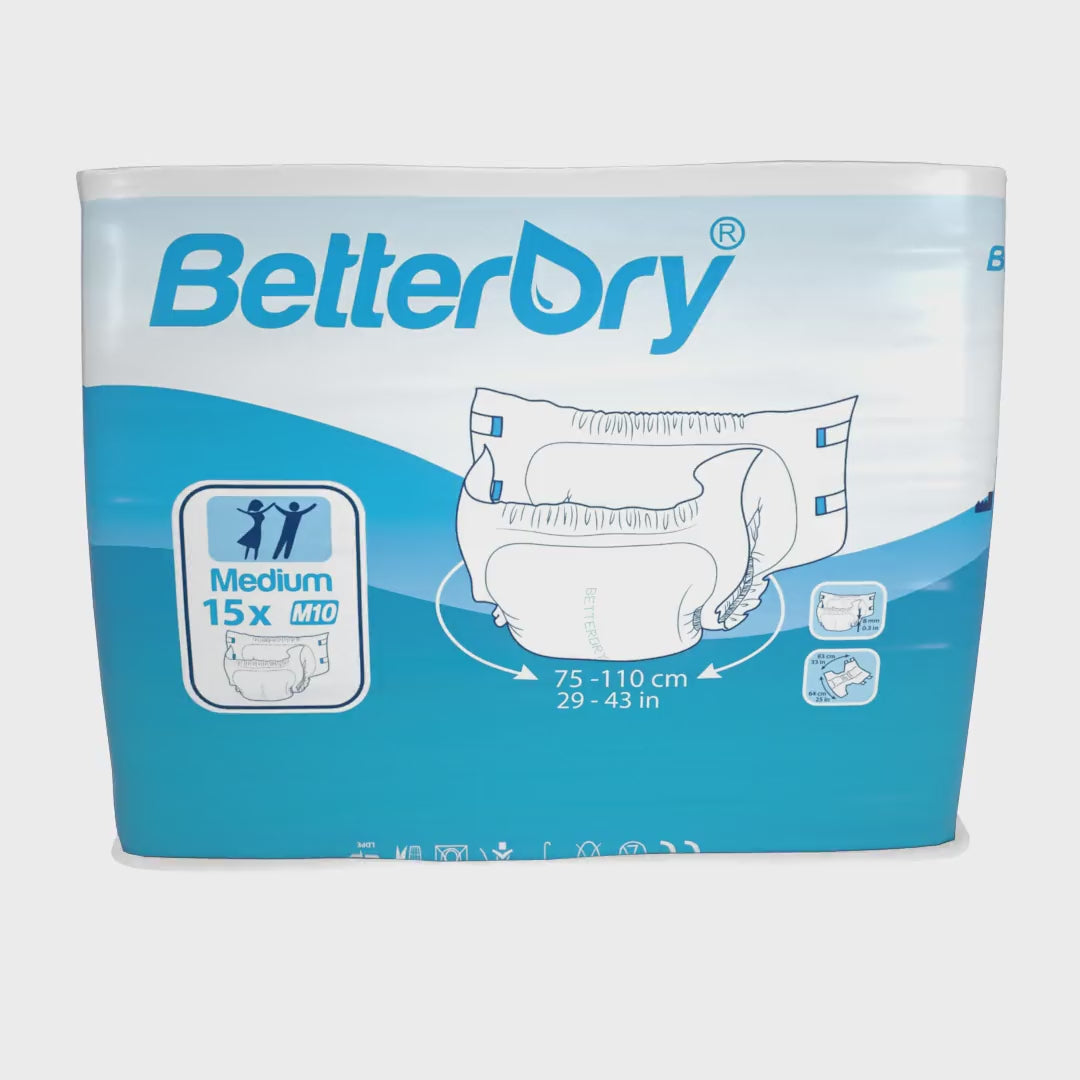 BetterDry Overnight Adult Diapers w/ Plastic Backing