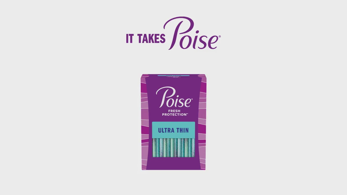 Poise Ultra Thin Pads, 4 Drops Moderate Absorbency, Regular Length
