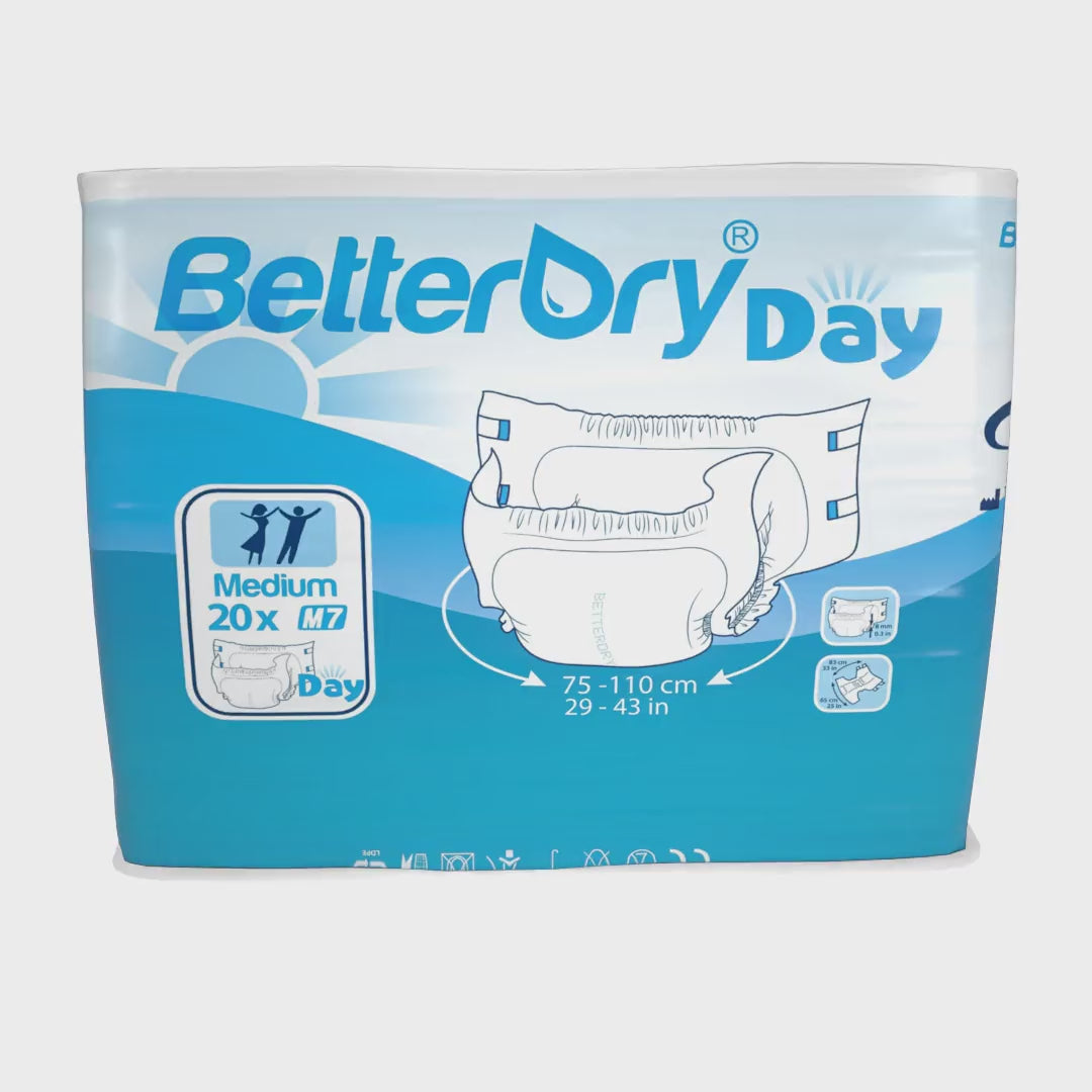 BetterDry Day Adult Diapers w/ Plastic Backing