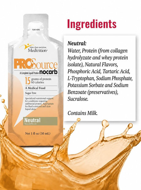 ProSource NoCarb Liquid Protein Supplement, Unflavored, 1 oz - 11476-Single - LL Medico
