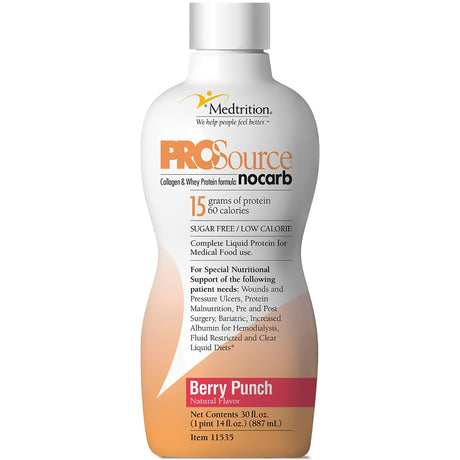 ProSource NoCarb Oral Supplement, Berry Punch Flavor, 30 oz Bottle - 11535-Single - LL Medico