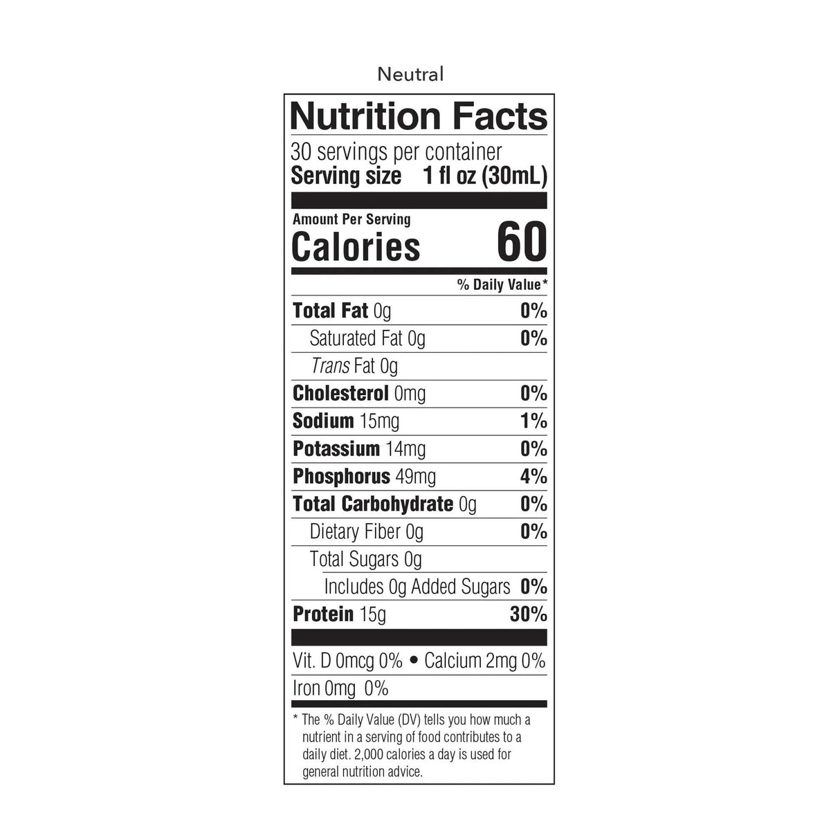 ProSource NoCarb Oral Supplement, Neutral Flavor Liquid, 30 oz Bottle - 11525-Single - LL Medico