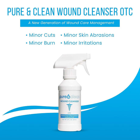 Pure&Clean Wound Cleanser, Non-Sterile, 8 fl oz Spray Bottle - 852421007027-Single - LL Medico