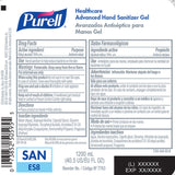 Purell Healthcare Advanced Hand Sanitizer Gel Refill for ES8 Dispenser, 1200 mL - 7763-02-Case - LL Medico