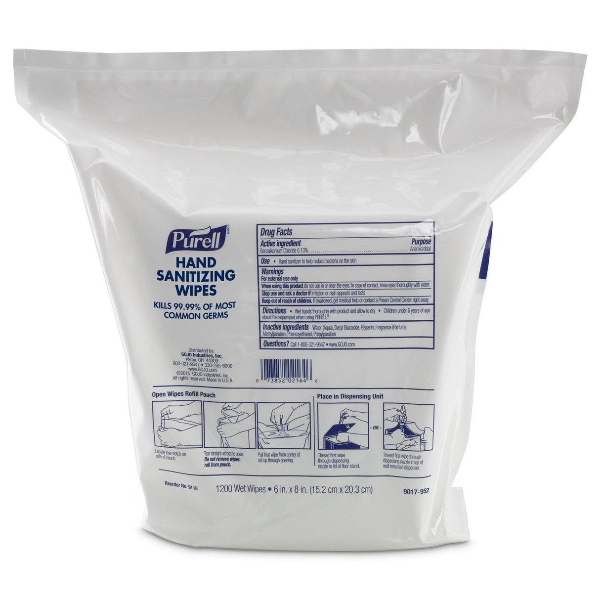 Purell Sanitizing Skin Wipe Refill Pouch - 9118-02-Case - LL Medico