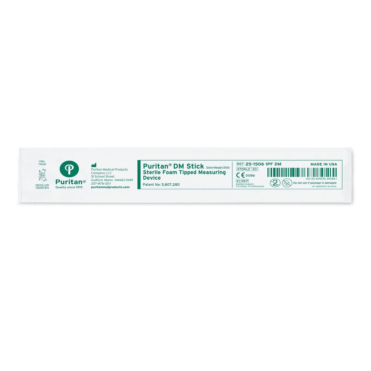 Puritan DM Stick Sterile Foam Tipped Measuring Device, 6 Inch - 25-1506 1PF DM-Single - LL Medico