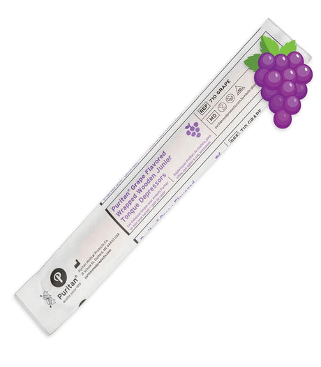 Puritan Grape Flavored Junior Wood Tongue Depressor, 5.5" - 710GRAPE-Box - LL Medico