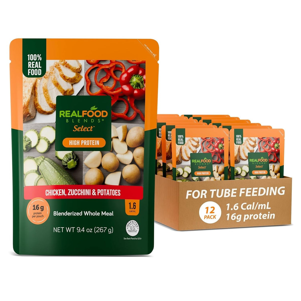 Real Food Blends Tube Feeding Formula, Eggs, Apples & Oats, 9.4 oz - 176989-Single - LL Medico